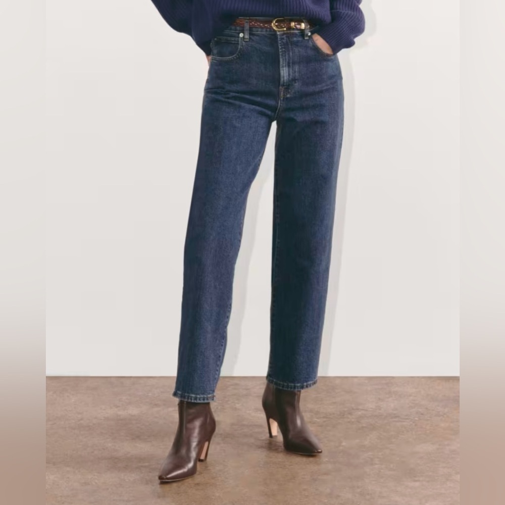 Everlane The 90’s Way High Jeans Vintage Indigo Button Fly Size 23 Regul…